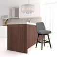 thumbnail image 2 of HomeRoots 491354 30 in. Solid Wood Swivel Bar Chair with Footrest, Grey, 2 of 5