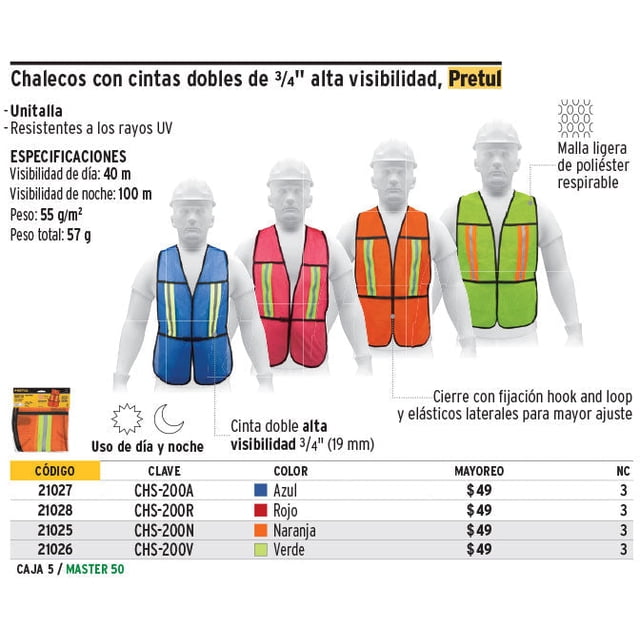 Chaleco de seguridad con cintas reflejantes, azul, Pretul Pretul Chaleco de seguridad con cintas reflejantes, azul, Pretul