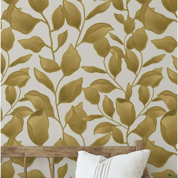 S4Sassy Peel & Stick Vinyl Wallpaper, Chic Leaf Wallpaper Contact Paper Waterproof - Green, 25"x60", Removable Wall Covering for Home Decor in Bedrooms & Living Areas, Renter Spaces, Cabinets