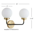 thumbnail image 3 of JONATHAN Y Caleb 18" 2-Light Contemporary Transitional Iron/Glass LED Vanity Light, Brass Gold/Black/White, 3 of 7