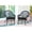 Black, variant on Jeco Wicker Chair in Espresso with Green Cushion (Set of 2)