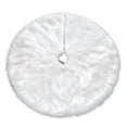 thumbnail image 1 of Christmas Tree Skirt Long-Pile Style With Embroidered Sequins, Pure White & Multi-Color Waterfall Faux Rabbit Fur, 1 of 6