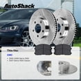 thumbnail image 3 of AutoShack Front & Rear Brake Rotors & Premium Pads for GMC, Sierra 1500 2005-2006 Sierra 1500 Classic 2007, 4WD AWD RWD V8 4.8L 5.3L 6.0L - Silver Zinc Coated Drilled & Slotted - SilverShield Pro, 3 of 5