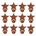 thumbnail image 1 of 24 adornos navideños vintage de cascabeles oxidados para árbol de Navidad, colgantes rústicos de estrellas de metal para decoración navideña y fiestas., 1 of 8