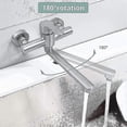 thumbnail image 3 of Robinet de Cuisine Mural en Acier Inoxydable 304 Robinet Pivotant 360 Réglable Eau Chaude et Froide, 3 of 4