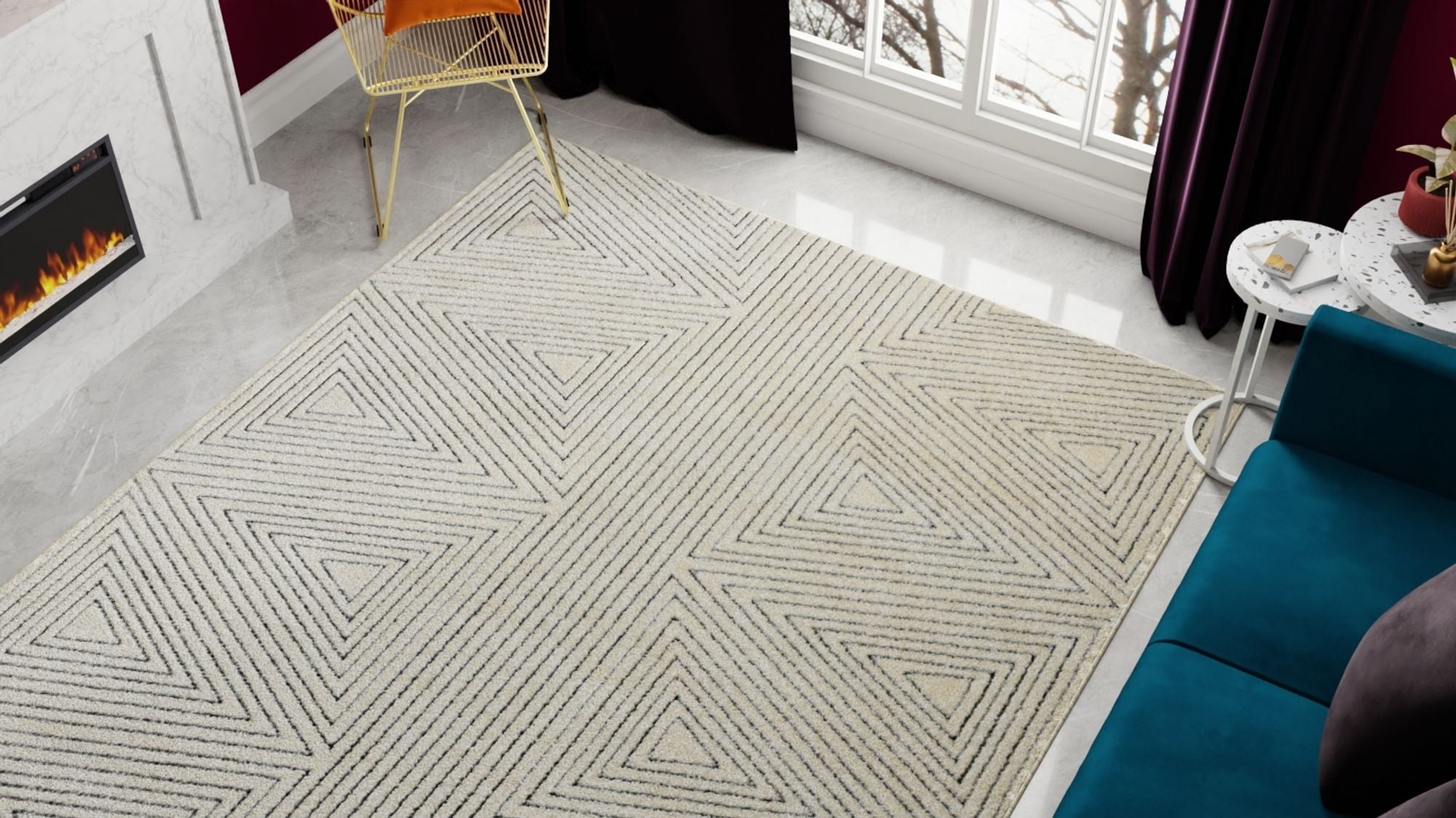 Rugs America Chanai CN60A Contemporary Geometric 9'0" x 12'0" Area Rug