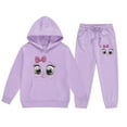 thumbnail image 4 of Teen Girls Clothes Children's Fashion Casual Printed Long Sleeved Hooded Top Hoodie Pants Suit Cute Outfits 2Pcs for 12-13 Years, 4 of 4