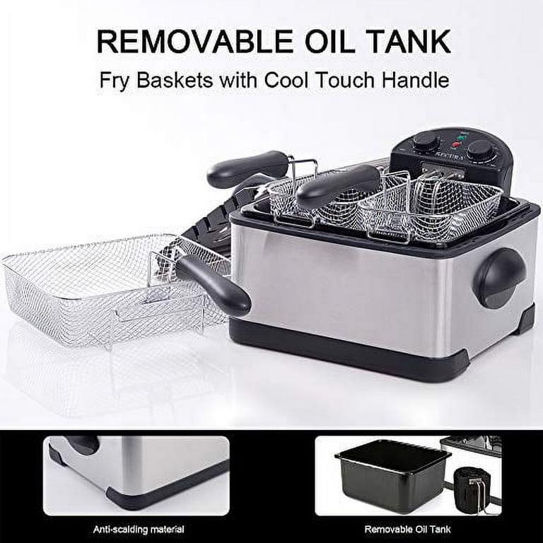 Costway 3.2 Quart Electric Deep Fryer 1700W Stainless Steel Timer