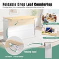 thumbnail image 2 of Haverchair 60" Kitchen Island with Drop Leaf and Power Outlet, Mobile Kitchen Rolling Bar Cart with Trash Can Cabinet and Drawers, Modern Island Table for Kitchen with Spice Rack and Towel Rack, 2 of 10