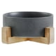 thumbnail image 1 of Cuencos de cerámica para perros con soporte de madera, cuencos de agua y plato de comida para perros, cuencos de comida para perros pesados, 1 of 5
