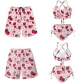 thumbnail image 6 of XYZCANDO Strawberry Couple Matching Beach Set Men's Board Shorts & High Waisted Tummy Control Women's Bikini Set Hawaiian Style Vacation Swimwear His and Hers Beach Outfit, 6 of 6