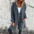 thumbnail image 6 of YDFCWXW Womens Jackets Casual Single Hooded Jacket Lapel Neck Long Sleeve Solid Color Blazers for Women 2025 Grey, S, 6 of 6