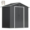thumbnail image 1 of Outsunny 6.5x3.5ft Metal Garden Shed for Outdoor Storage, Dark Grey, 1 of 10