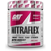 GAT Sport Nitraflex Advanced Pre-Workout Powder, Increases Blood Flow, Boosts Strength and Energy, Improves Exercise Performance, Creatine-Free (Fruit Punch, 30 Servings)