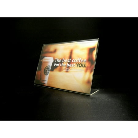 Acrylic Slant Back Display Sign Holder 6" x 4" (Pack of 20) Great for Advertising Flyers, Pictures, Signs or any Graphic! (Marketing, Advertising, Sign,Display)