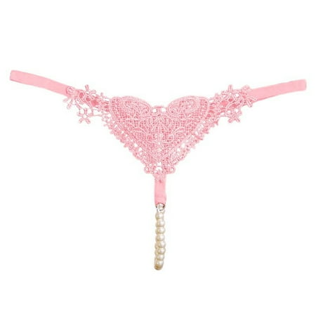 Xiaoxatg Sexy Panties for Women Womens Lace Mesh Embroidery Hollow Thin Belt High Elastic Pearl Sexy Seamless Thong Underwear No Line Panties for Women Bikini