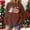 #021-Brown, variant on Craaazy Women's Funny Christmas Printed Long Sleeved Shirt Round Neck Christmas Sweatshirt Gifts