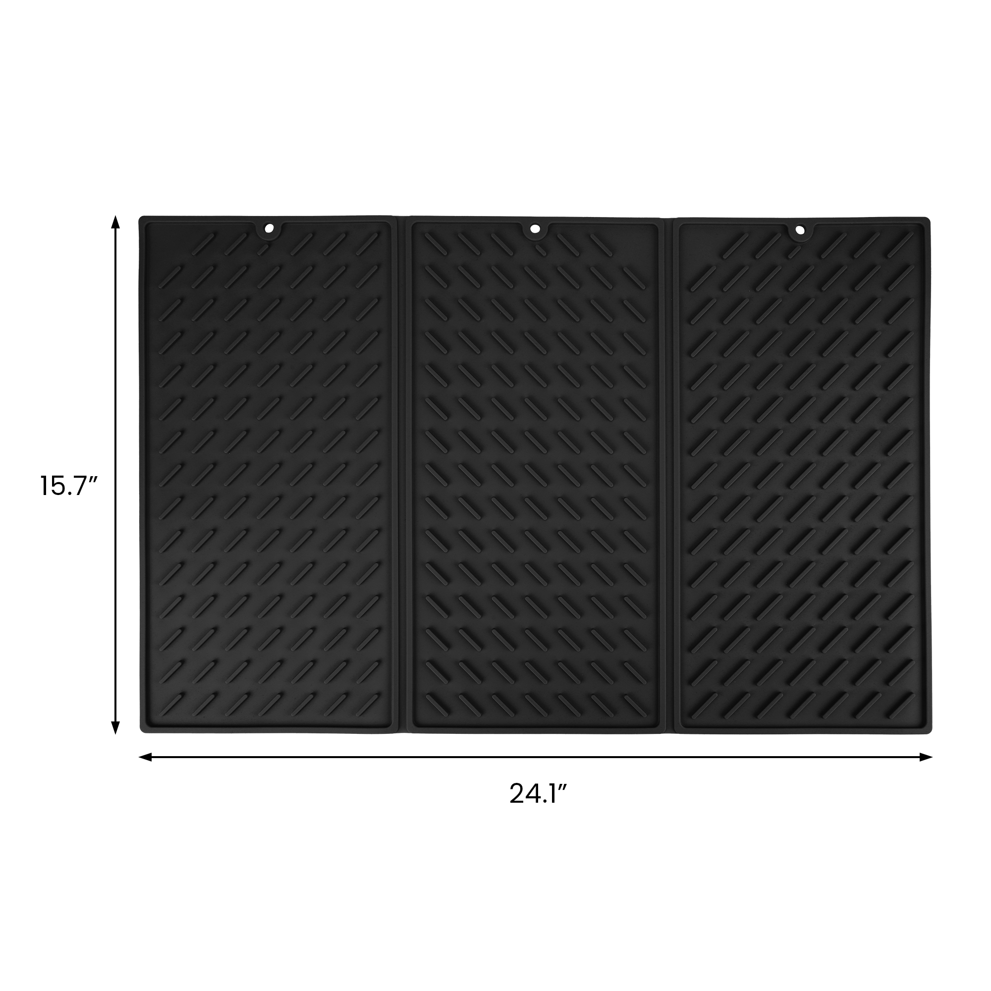 Unique Bargains Heat Resistant Silicone Fits Under Dish Rack Dish Drying Mat Black