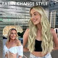 thumbnail image 5 of Clip in Long Wavy Synthetic Hair Extension 24 Inch Medium Brown Ash Blonde 4PCS Thick Hairpieces Fiber Double Weft Hair for Women, 5 of 7