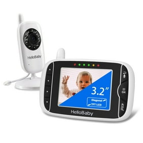 Baby Monitor with Camera, HelloBaby Baby Camera Monitor with 3. 2 inch Screen, 2-Way Audio, Night Vision, Temperature Sensor, HB32