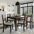 thumbnail image 3 of CraftPorch  Simple Timeless 7-piece Wooden Dining Set Grey, 3 of 5