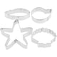 thumbnail image 1 of Juego de 4 cortadores de galletas de acero inoxidable para hornear galletas, moldes con forma de estrella, concha, delfín, para masa de fondant, dulces y repostería., 1 of 6