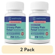 (2 pack) WELMATE Urinary Pain Relief UTI Phenazopyridine HCL 99.5 mg Tablets, Compare to AZO, 72 Count