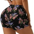thumbnail image 2 of Vsdgher Bouquet print Workout Shorts for Women Seamless Soft Smooth Gym Yoga Scrunch Active Exercise Fitness Shorts, 2 of 8
