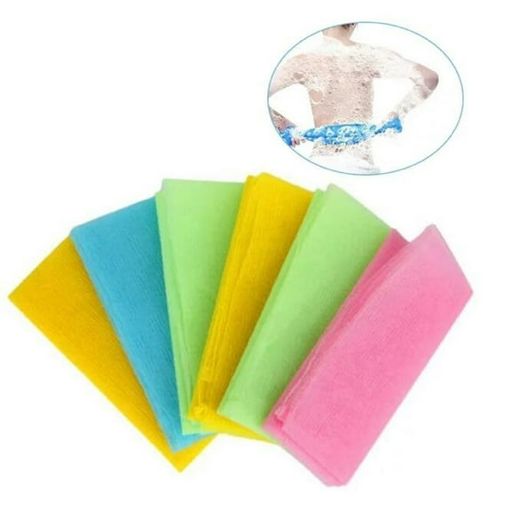Exfoliating Washcloth Body Scrubber Back Scrubber for Shower Japanese Beauty Washcloth Bath Wash Cloth Korean Exfoliation Luffah Towel Net Sponge Loofah Body Scrub 5 Pack