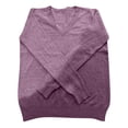 thumbnail image 3 of Sweater for Women 2025 Trendy V Neck Long Sleeve Knitted Pullover Tops Lightweight Soft Comfy Warm Sweater Light Purple L, 3 of 4