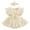 Beige, variant on Riecok Baby Girl Infant 1st Birthday Princess Romper Dress Mesh Skirt 3D Flower Applique Ruffle Sleeve Occasion Dressy Blue 6 M