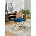 thumbnail image 1 of Imperial Tufted Ottoman With Golden X Base (Navy Blue), 1 of 1