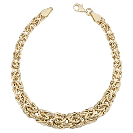 - 14k Yellow Gold Graduated Byzantine Womens Bracelet, 7.5