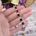 thumbnail image 2 of Lakshya Jewel LLC 14k White Gold Finish Lab Created Ruby Princess Cut Women's Tennis Bracelet, 2 of 4