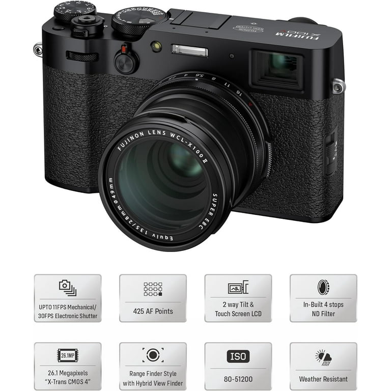 Fujifilm X100v ブラック Fujifilm X100V 26.1MP Digital Photography Compact Camera, Black