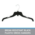 thumbnail image 2 of SSWBasics 17 inch Break-Resistant Black Plastic Dress Hangers - Case of 100 - Durable, 2 of 5