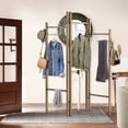 thumbnail image 5 of 3 Panel Hallstand Screen Room Divider With 4 Metal Garment Racks & 2 Hooks, 5 of 5