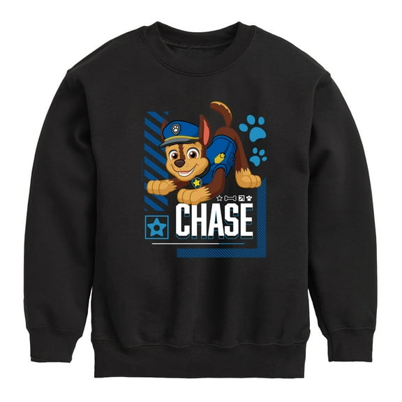 Paw Patrol - Chase Character - Toddler & Youth Crewneck Fleece Sweatshirt