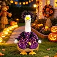 thumbnail image 5 of Porch Goose Halloween Outfit for 19-23 Inch Statue Purple Pumpkin Castle Dress with Matching Lace Hat Weather Resistant Outdoor Front Porch Patio Garden Yard Decor, 5 of 9