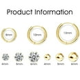 thumbnail image 2 of Cterwk 9 Pairs Studs Earrings 316L Surgical Stainless Steel Hoop Earrings Round Ball Earring for Women Men, Gold, 2 of 7