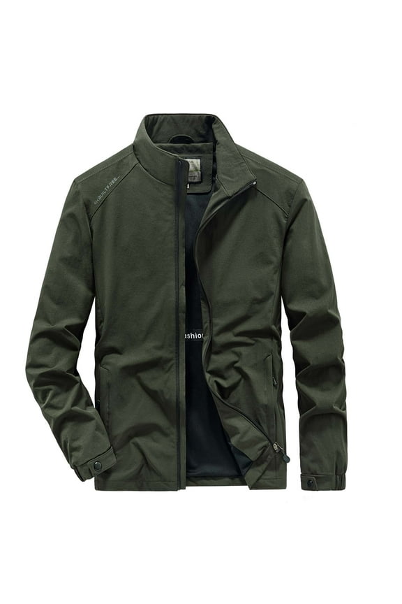 Men's Storm Jacket Long Sleeve Solid Color Comfy Stand Collar Stretch Jacket Outdoor Windproof Wear-resistant Upper Jacket Vest