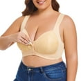 thumbnail image 6 of UngA Bralette for Women Front Closure Bras Gathering Plush Size Bras Thin Cup Wireless Bras Full Coverage T-Shirt Bralettes Light Yellow,46E, 6 of 6