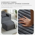 thumbnail image 6 of BUIORD Accent Chair with Ottoman, 62.5" Oversized Corduroy Single Sofa Armchair, for Living Room Bedroom, No Assembly Required, Gray, 6 of 9