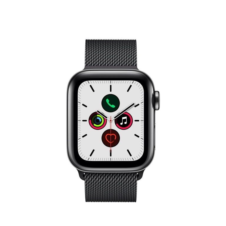 Apple Watch Series 5 GPS + Cellular, 40mm Space Black Stainless Steel Case with Space Black Milanese Loop Apple Watch Series 5 GPS + Cellular, 40mm Space Black Stainless Steel Case with Space Black Milanese Loop