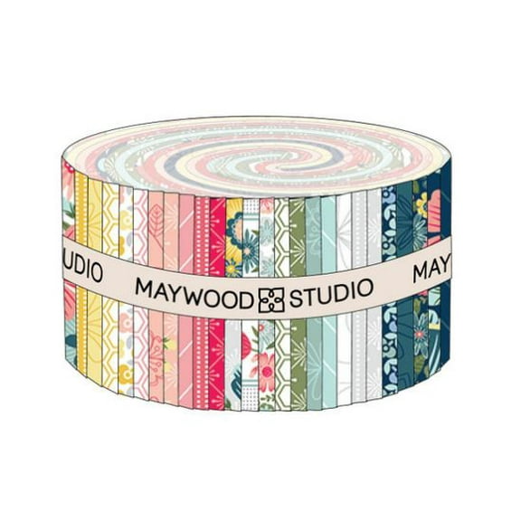 Jelly Roll - Vintage Flora 2.5" Fabric Strips Maywood Studio Roll-Ups Fabric Bundle Quilter's Cotton Precuts (ST-MASVINF) M494.52