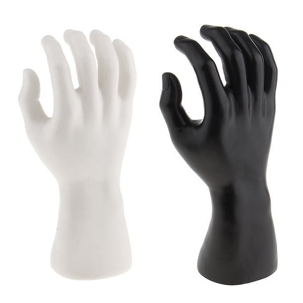 2 Piezas de Maniquí Hecho a Mano para Hombre, Soporte para Exhibición, , Exhibición de Joyería, Soporte de Exhibición, y Reloj Negro + blanco Macarena Maniquí de la exhibición de la mano