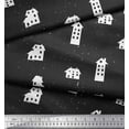 thumbnail image 3 of Soimoi Gray Rayon Fabric House Architectural Print Fabric by the Yard 56 Inch Wide, 3 of 3