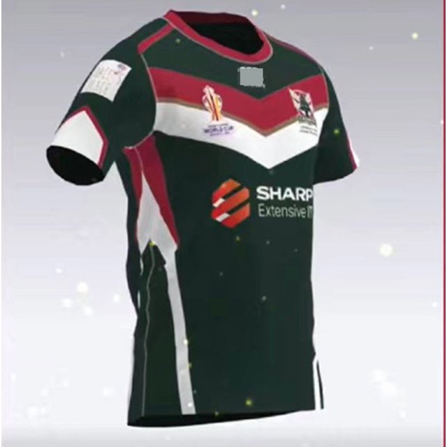 2022 Paris Maillot d'Entraînement Rugby à Manches Courtes Vert Nrl-5TG
