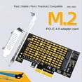 thumbnail image 4 of PCIE 4.0 To M2/M.2 Adapter M.2 SSD PCIE Adapter NVME/M2 PCIE Adapter SSD M2 To PCI-E Card M Key +B Key,Black&Gold, 4 of 7