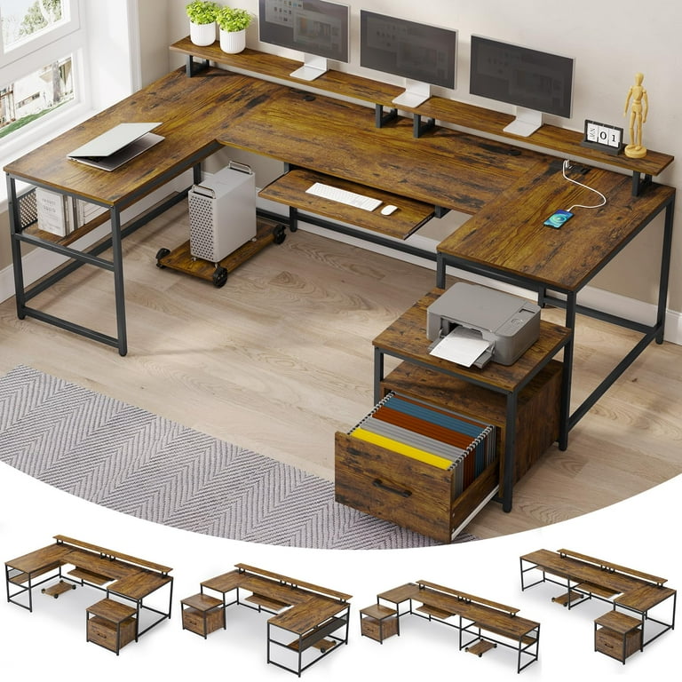 U shaped desk walmart deals